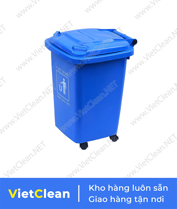 Thung Rac 60 Lit Xanh Duong