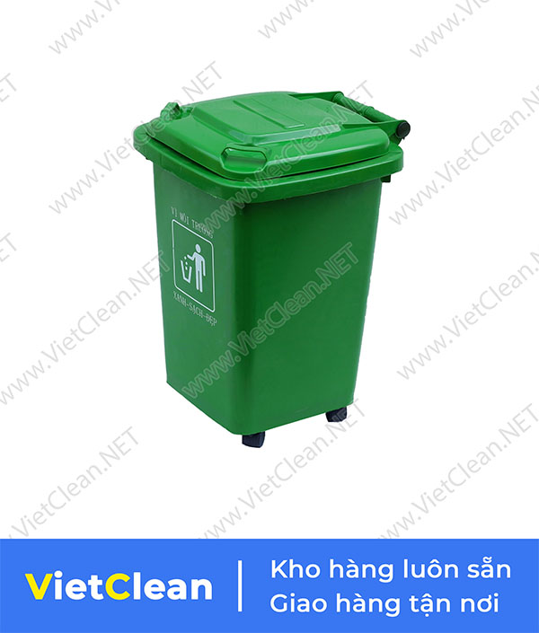 Thung Rac 60 Lit Xanh La