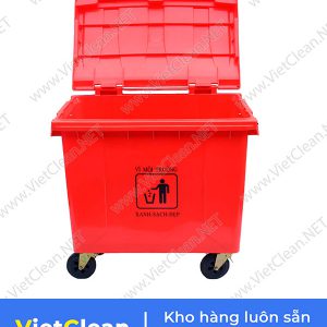 Thung Rac 660 Lit Mau Do