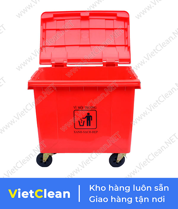 Thung Rac 660 Lit Mau Do