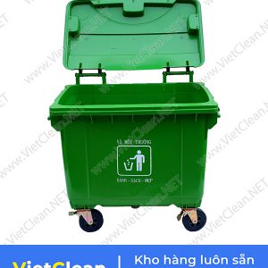 Thung Rac 660 Lit Xanh La