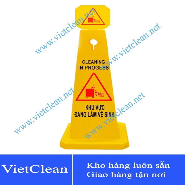 Biển báo Khu vực đang vệ sinh #4552 | Biển báo hình Trụ