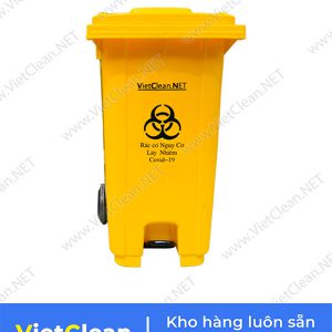 Thung Rac Dap Chan 120 Lit Mau Vang