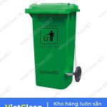 Thung Rac Dap Chan 120 Lit Xanh La