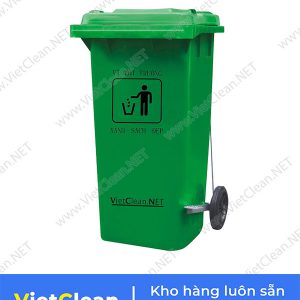 Thung Rac Dap Chan 120 Lit Xanh La