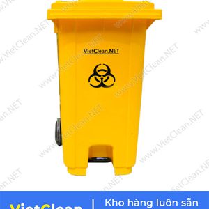 Thung Rac Dap Chan 240 Lit Mau Vang