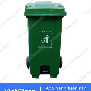 Thung Rac Dap Chan 240 Lit Xanh La